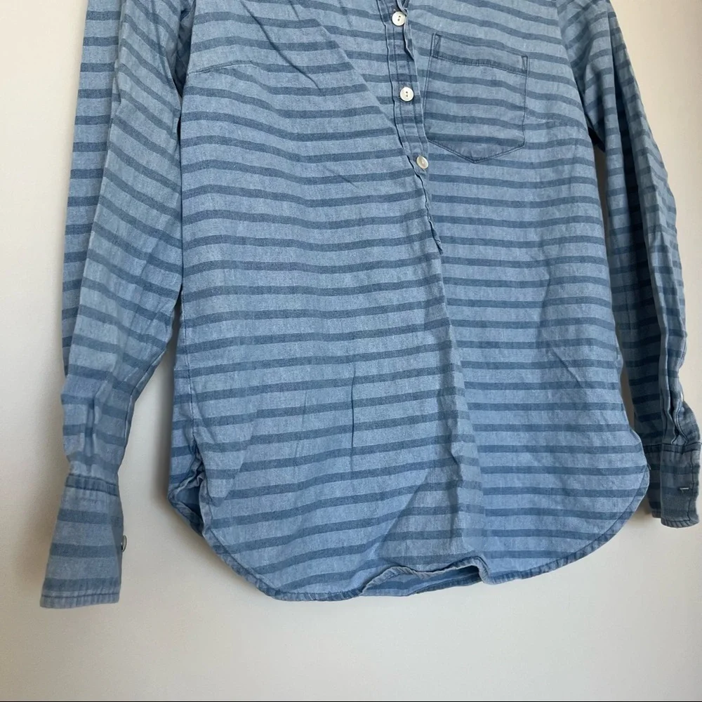 J. Crew Chambray Denim Popover Shirt